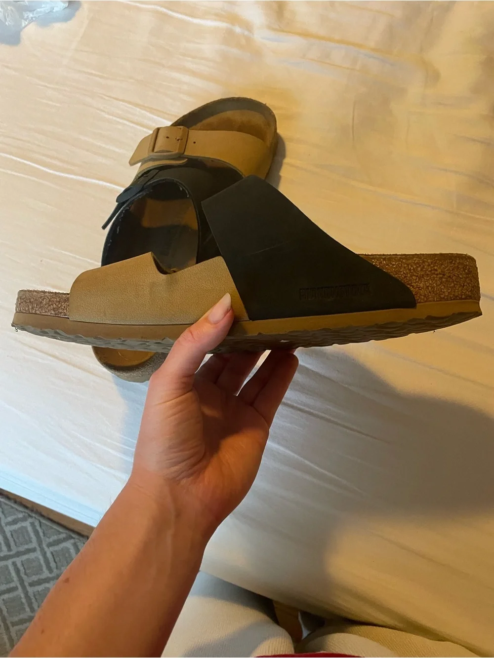 Birkenstock Arizona Two-Color Two-Strap Sandals - Black & Brown